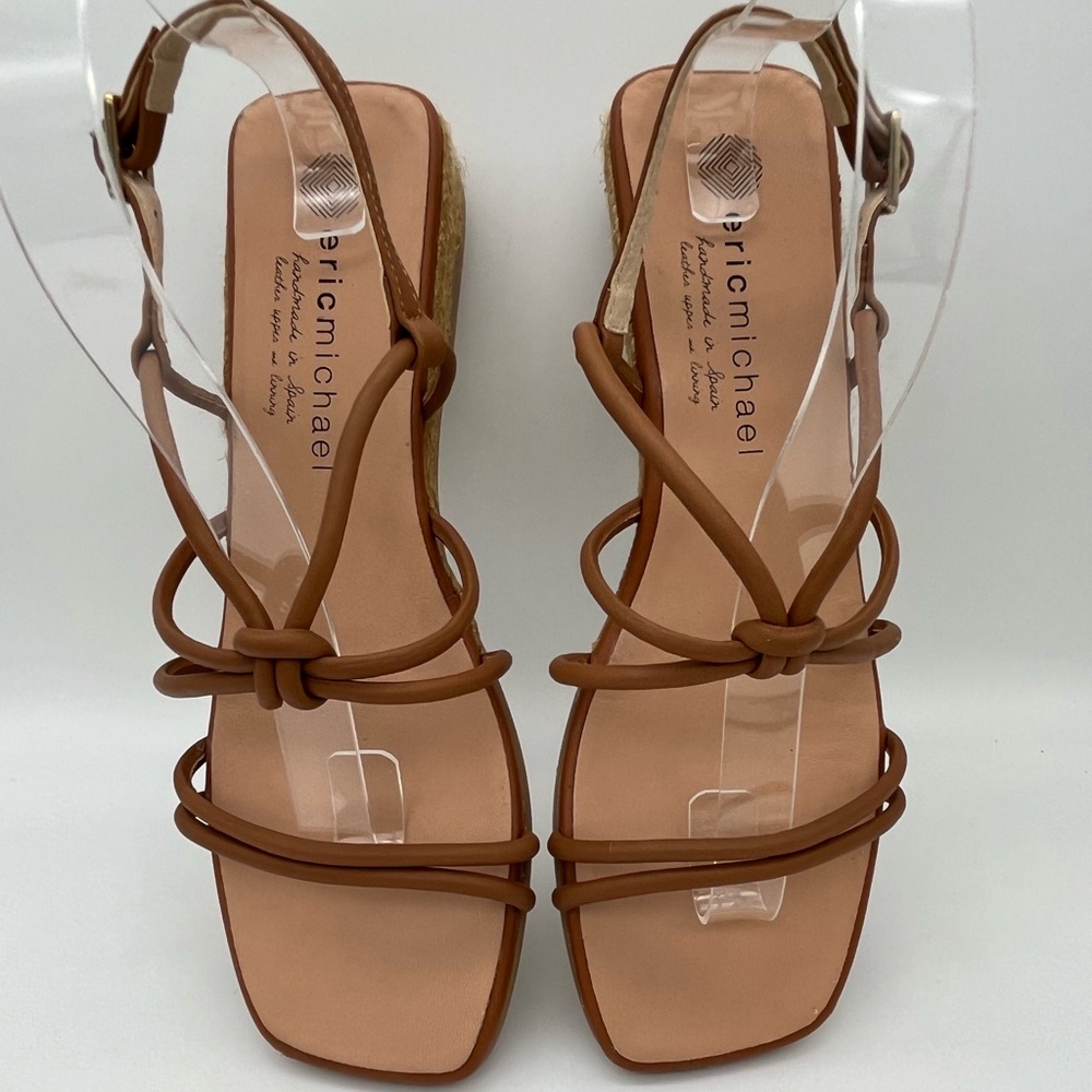 Eric Michael Strappy Leather Elizabeth Espadrille Sandals EU 39 Size 8.5 / 9 US - Picture 2 of 9